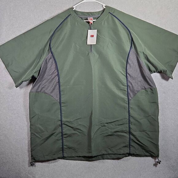 Nike Y2k NEW Green Short Sleeve 1/4 Zip Warm-Up Windbreaker 3XL NWT - Picture 1 of 12